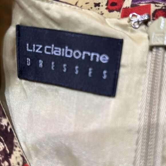 Vintage Elegant Multicolor Patterned 100% Silk Dress - Picture 5 of 6